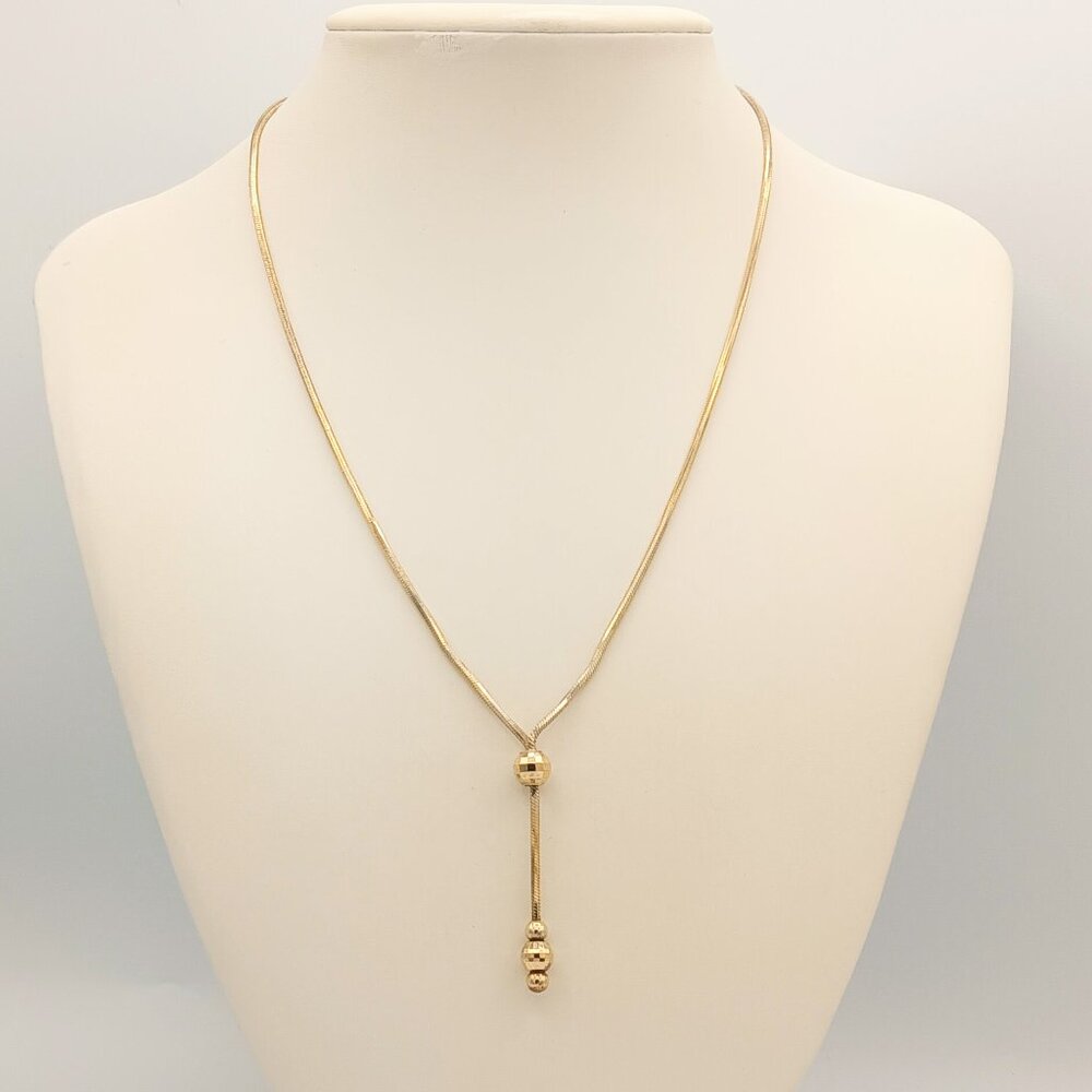 MILOR Italy 925 Sterling Silver Gold Lariat Necklace